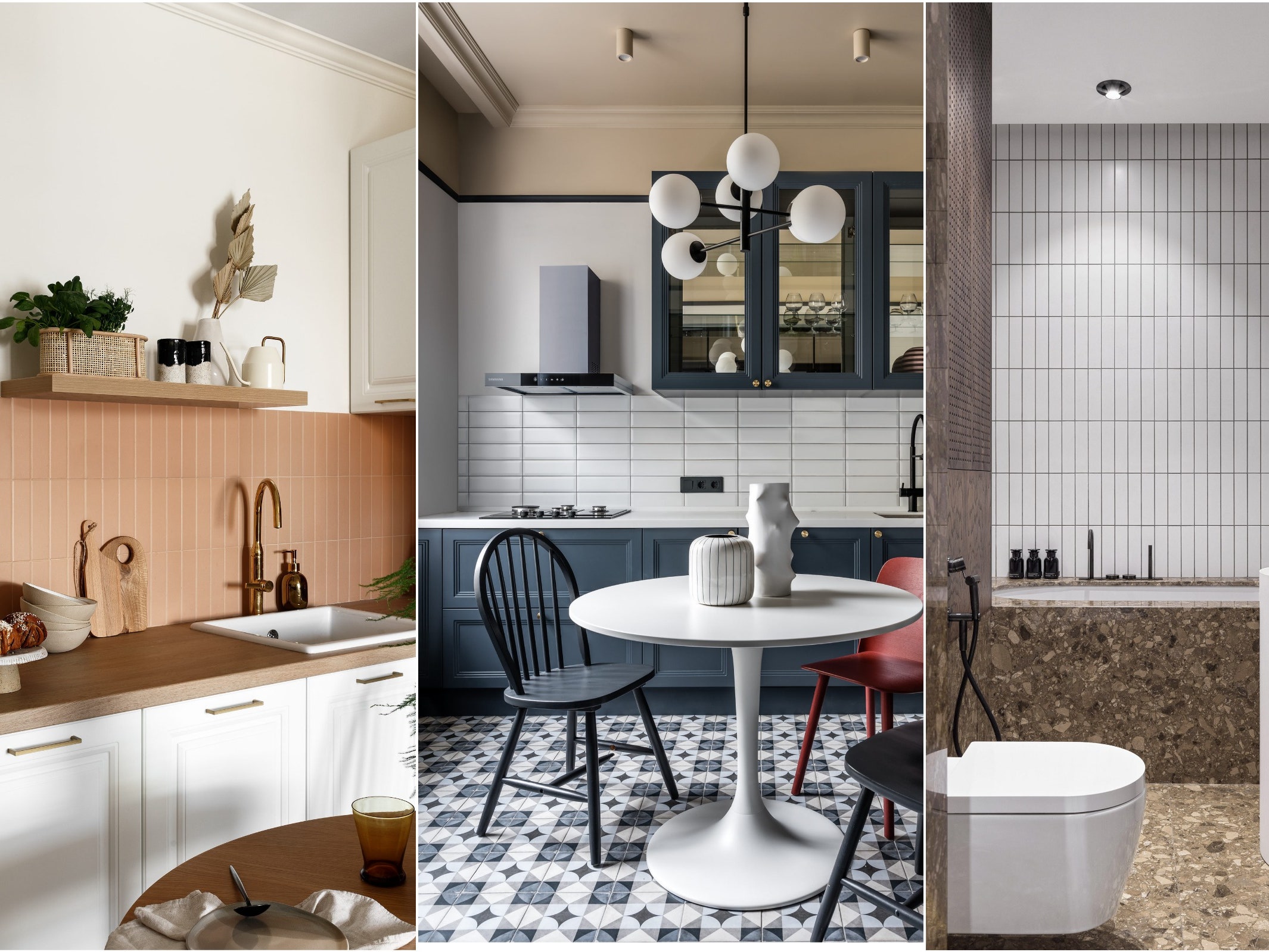 Кафель на кухню — дизайн, фото в интерьере, нестандартные решения, выбор материала